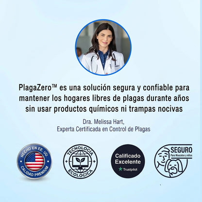 Plagazero™ Repelente de Plagas ultrasonico